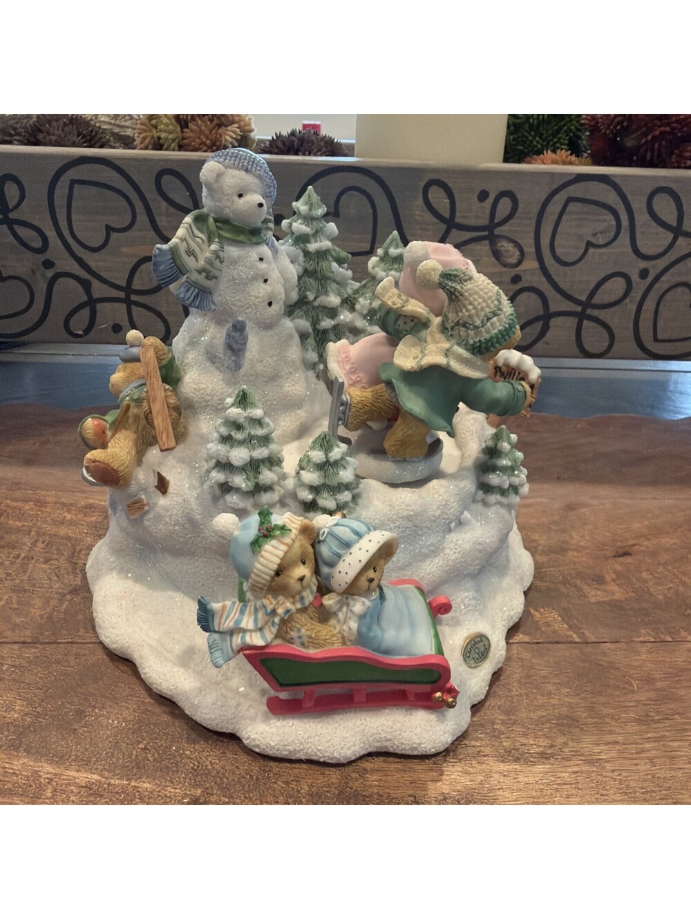 Cherished Teddies #105592 Skaters Waltz Action Musical Figure 2002 Works